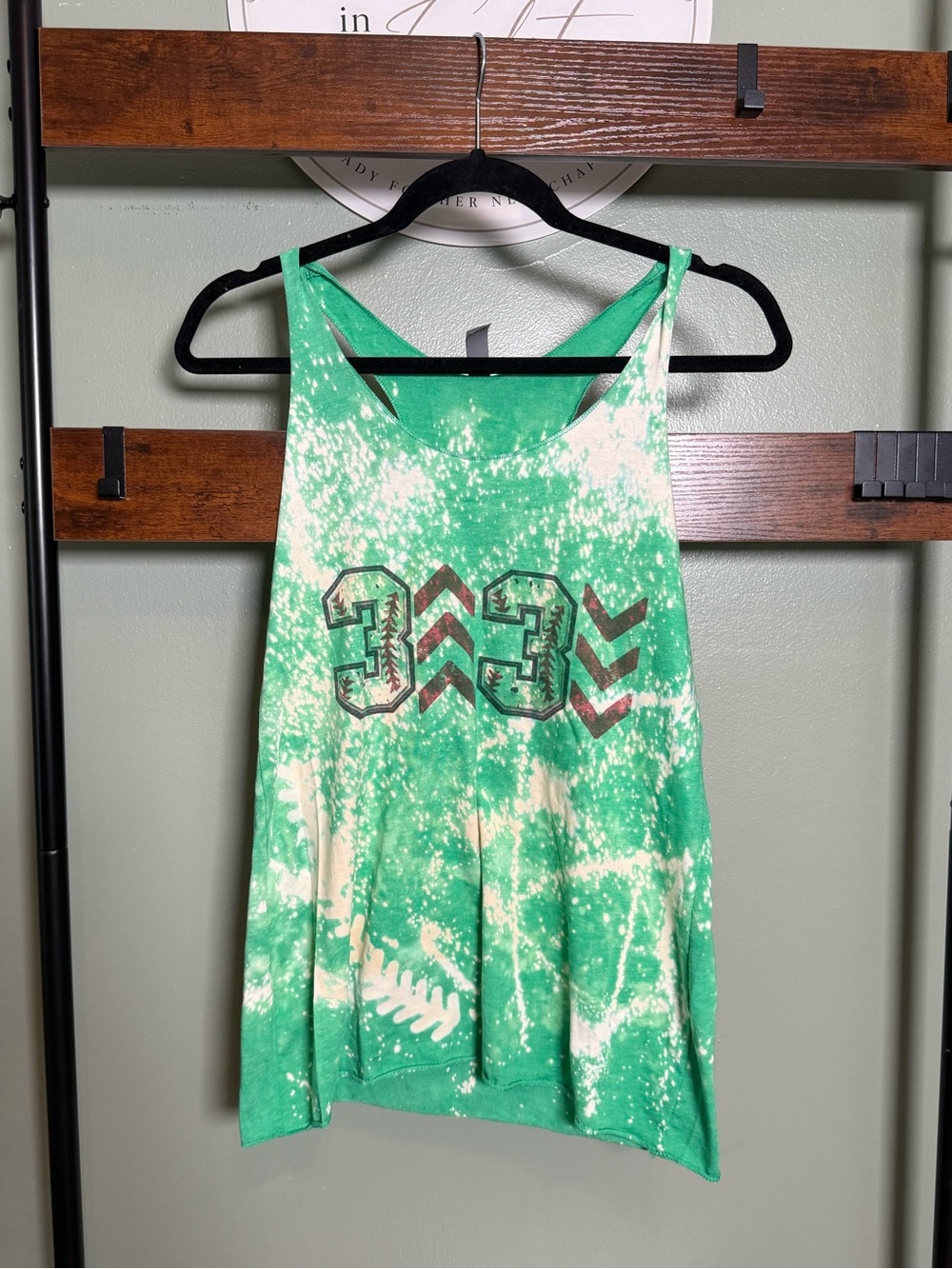 Next Level Apparel Green Bleached Baseball Tank Top Size Medium